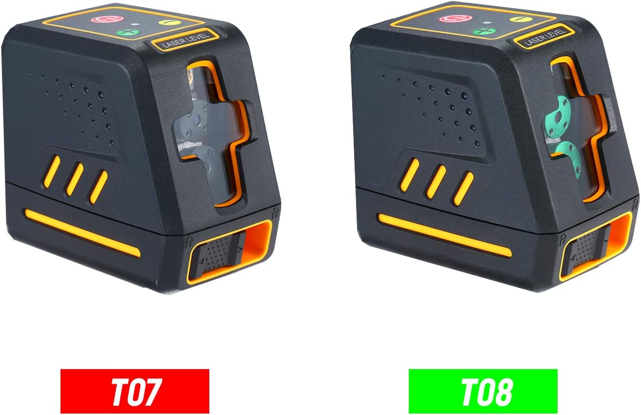 Level Professional Horizontal and Vertical Cross Line Self Leveler Auto-Leveling Spirit Level Self-Leveling Selectable Lines Adjustable Brightness Red Beam T07