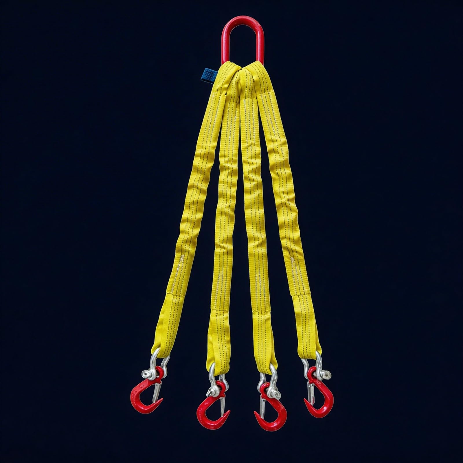 Eslinga de elevación de poliéster con ganchos, capacidad de 10 kg, ligera, flexible, de cuatro patas, para levantar cargas pesadas en la construcción