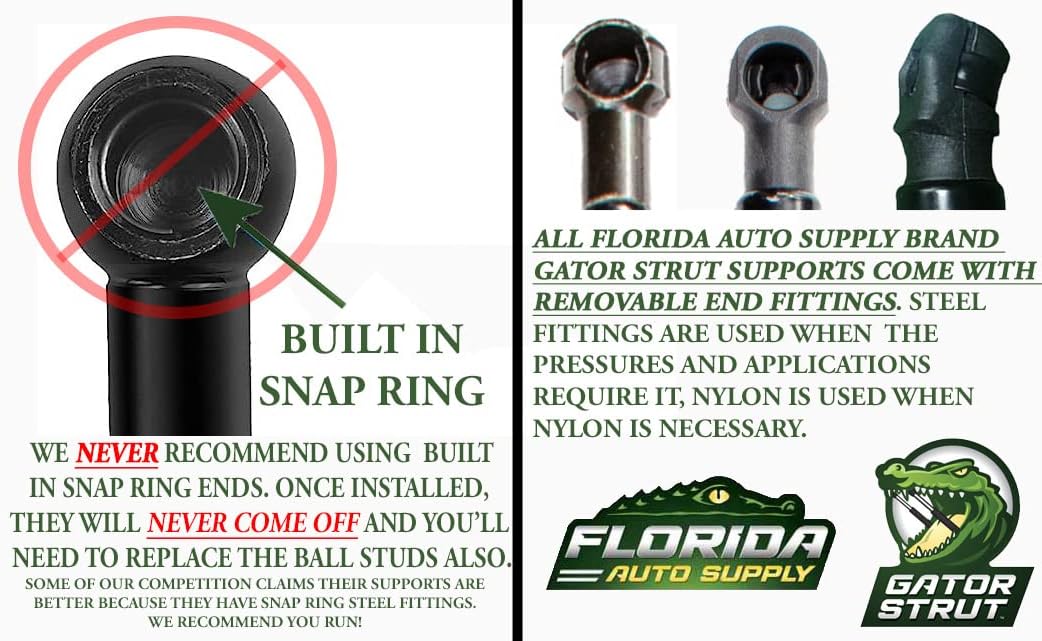 5 Lift Supports Kit, 1 Hood +2 Hatch +2 Window, Compatible with: 2005-2010 Jeep Grand Cherokee- Gas Spring by Florida Auto: FAS-198-1-FAS-197-2-FAS-210-2…