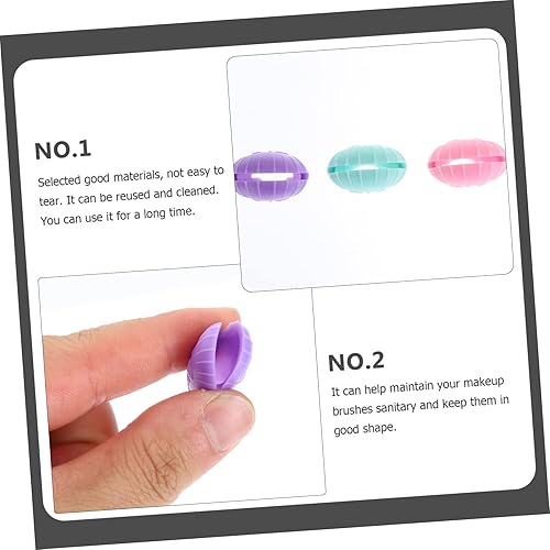 Miniatura 8 de Cepillo de maquillaje de silicona, protector de cepillo cosmético de viaje, reutilizable, calidad premium, mantiene limpio y mantiene a los