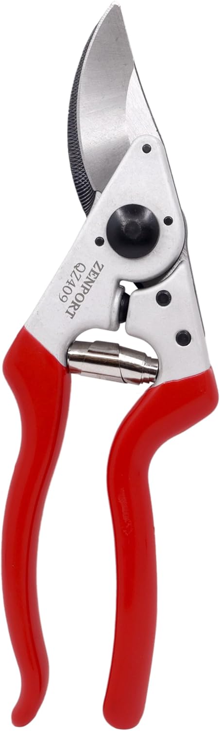 Zenport QZ409 Left Hand Pruning Shears - 8.5 Inch Heavy Duty Garden Pruners, Stainless Steel Blade Hand Pruner for Gardening with Ergonomic Grip, Plant Pruning Shears for Flowers Stem Trimming Tool
