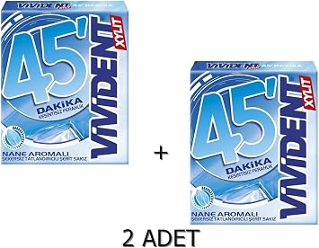 Vivident 45 Dakika Nane Aromalı Şekersiz-Tatlandırıcılı Şerit Sakız 33g (2 ADET)