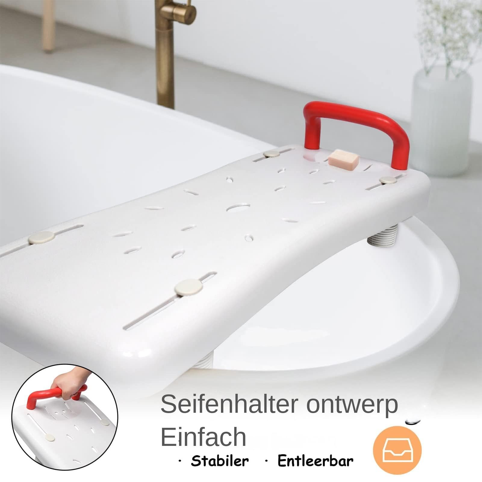 Asientos Suspendidos para Bañera Y Ducha Diseño ergonómico y Antideslizante | Sentado Esquinas Redondeadas Multifuncional Para Personas Con Discapacidad Y Con Dificultades Menstruales