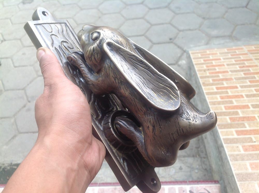 10.62" inches Brass Door Knocker - Solid Brass Rabbit Brass Door Bell Brass Door Banger with Express Shiping