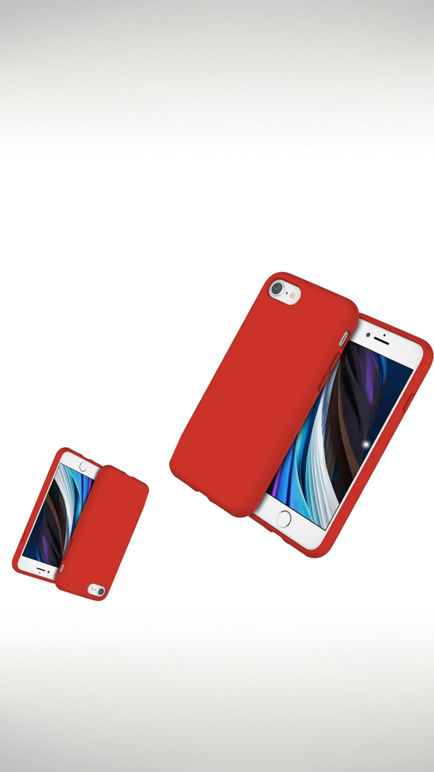 Sweet seven Silicone Case for iPhone SE 3/2, 8, 7- Silky-Soft Touch Full-Body Protective Cover - Shockproof with Microfiber Lining - Red