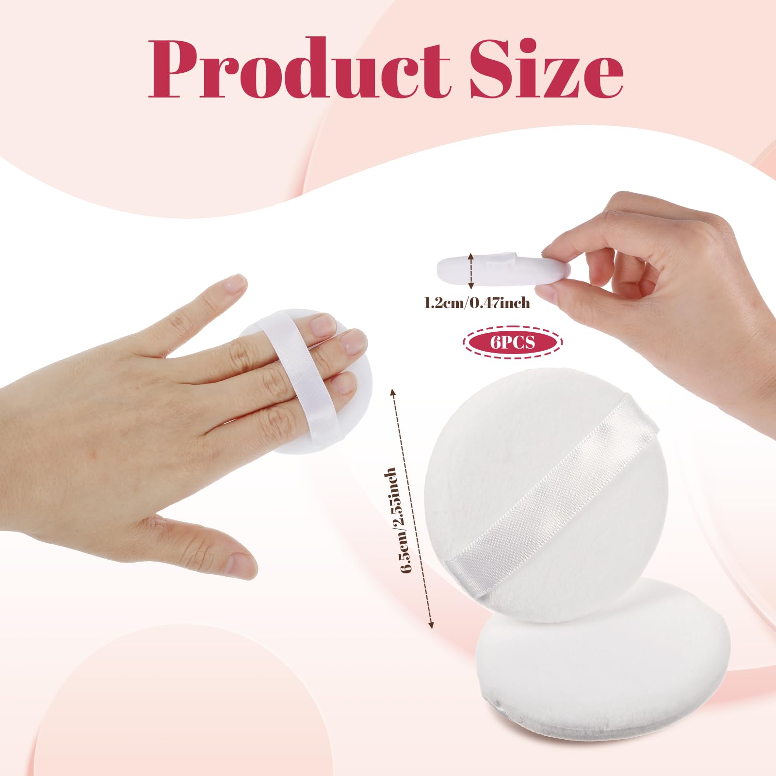 simarro Okrągłe puff, 6,5 cm, 6,5 cm, bawełniane, do użytku na mokro i na sucho, okrągłe, pudrowe puder, do pudru, różu, aplikatora (białe)