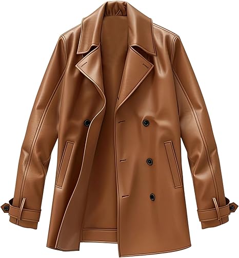 ジャケット・アウター LEATHER COMBINATION DOUBLE LAPEL COAT 61MsacfqI5L._AC_SX466_.jpg