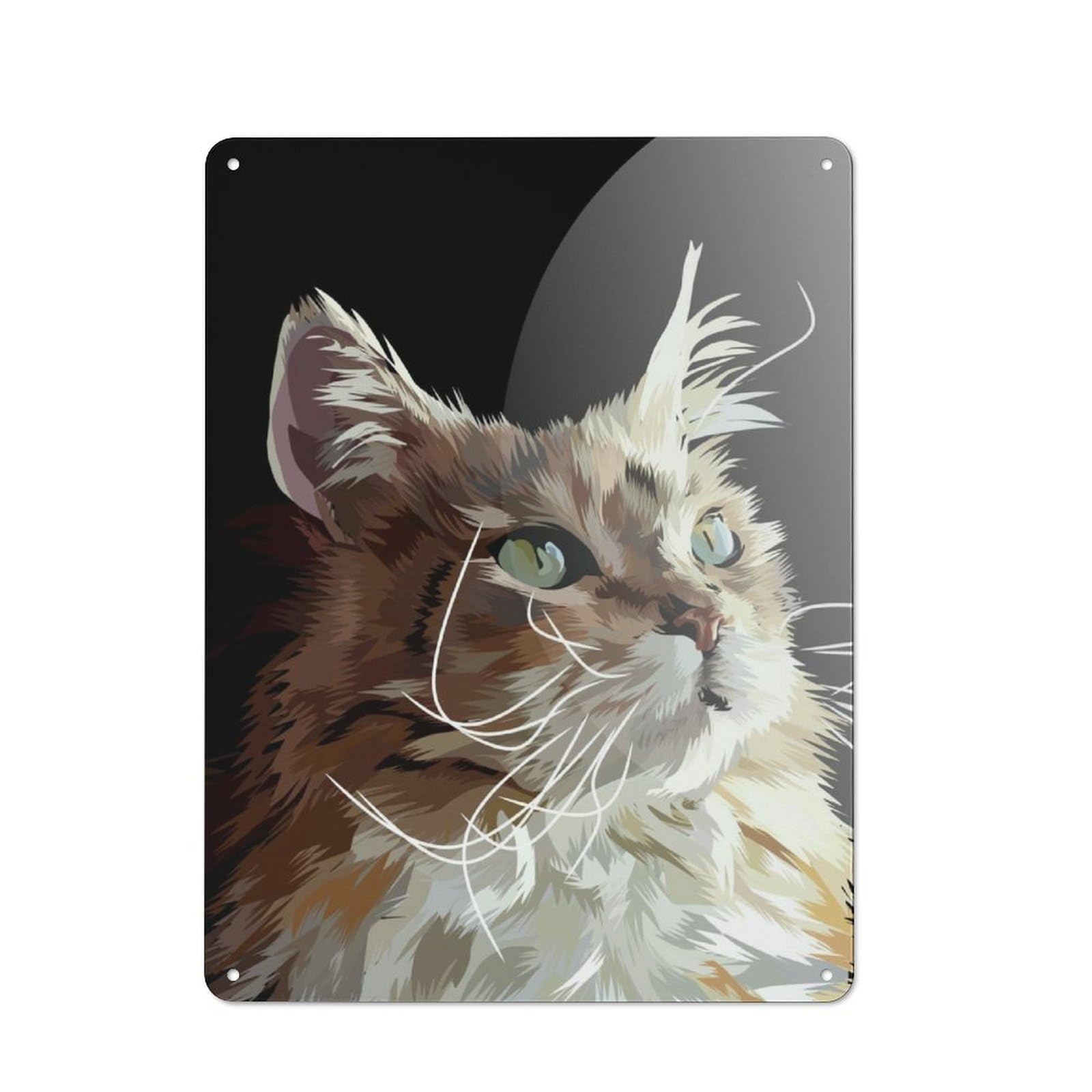 Vector Cat Metal Wall Plaque, Easy to Hang Plaque for Living Room, Hallway, Kitchen Or Pet Corner, 40x30cm
