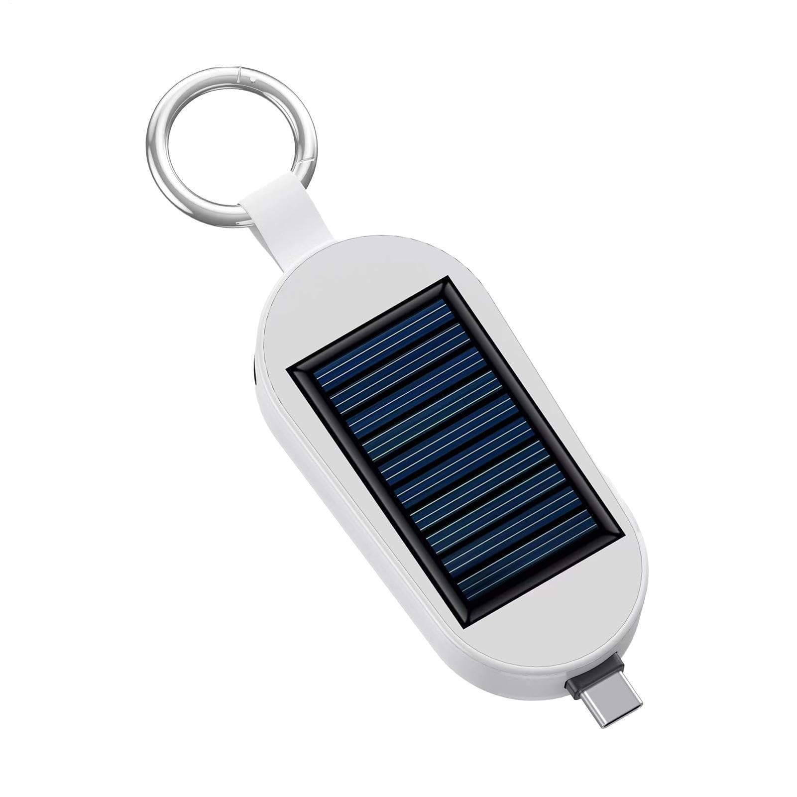 Chargeur de téléphone solaire – 3000 mAh Type C Banque portable avec porte-clés | Charge pour montre sans fil | 11 x 7,8 x 3,6 cm | Chargeur de voyage compact à énergie solaire pour camping en plein
