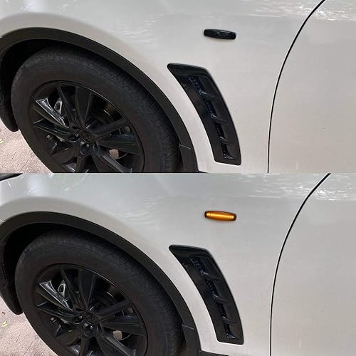 Miniatura 4 de 2 luces intermitentes LED secuenciales de flujo dinámico compatibles con Infiniti FX35 FX37 G35 M35 M37 Nissan Murano Fuga Pathfinder Skyline, lente