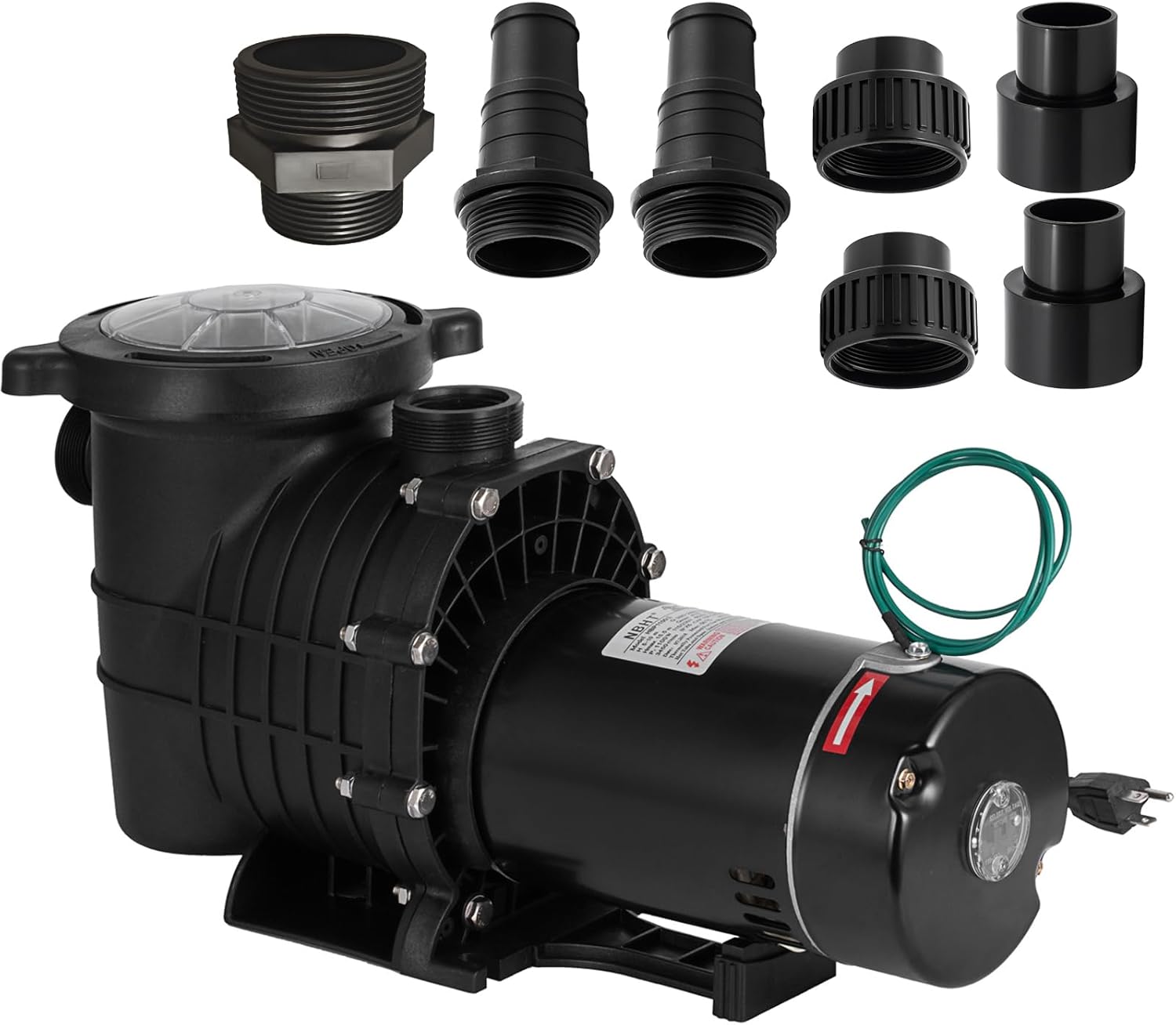 Bomba de piscina 1.5HP 110220V, bomba de piscina de una sola velocidad 1100W, 6500 GPH Bombas de piscina en el suelo para piscinas, spas, jacuzzis,