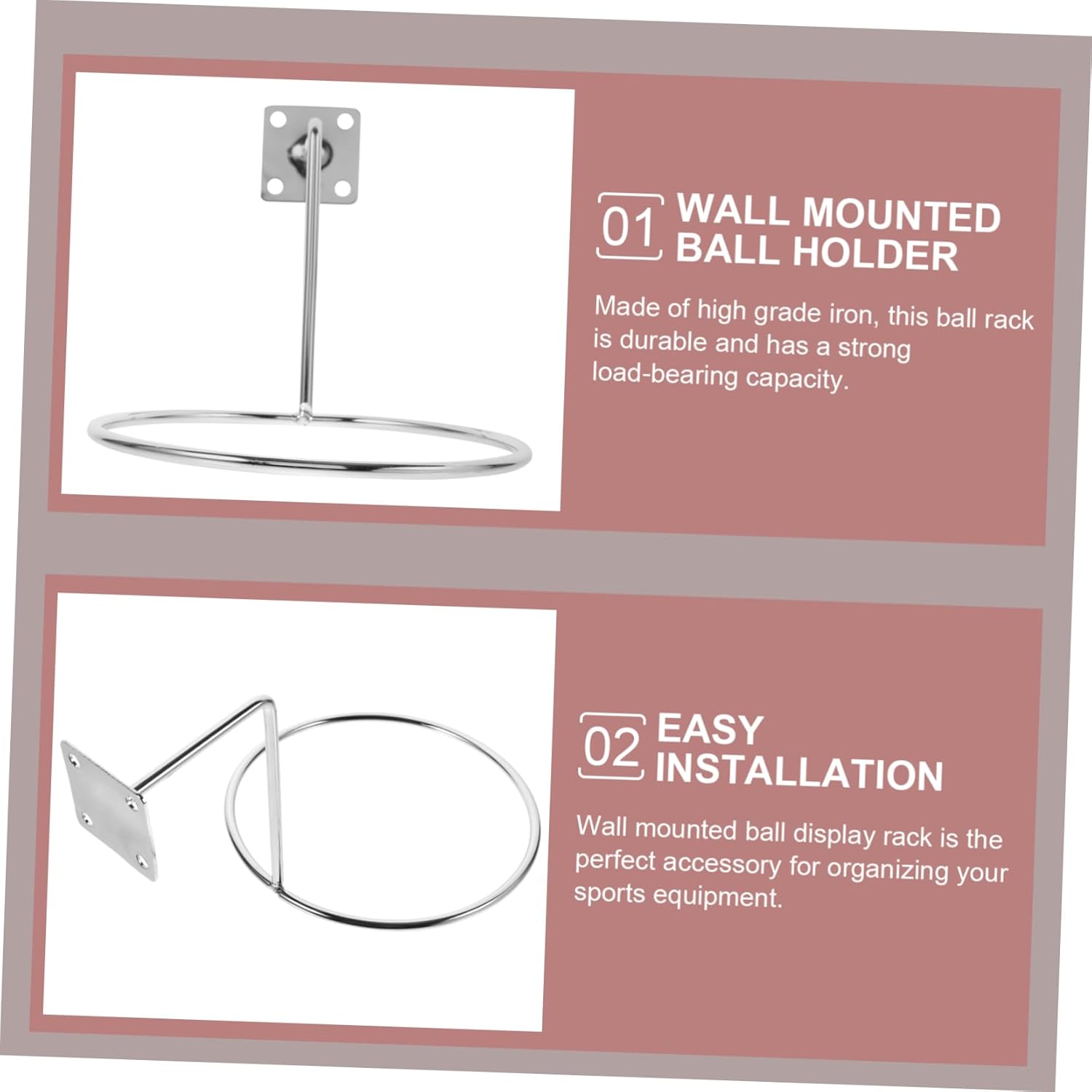 6pcs Basketball Holder Wall Mounts Durable Sports Ball Display Racks for Basketball Football Rugby Practical for Organizing and Showcasing Sports Equipment