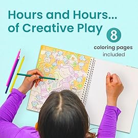 Cupkin Axolotl Sticker Book Activity, Toddler Airplane Travel Essentials, 300+ Axolotl Stickers for Kids + Eight Scenes + 8 Coloring Book Pages, Animal Lover Children\'s Gift, Kids Crafts for Ages 2-8