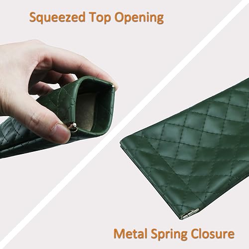 Miniatura 2 de VisionGlobal Paquete de 1/3 bolsas portátiles de cuero para lentes para mujeres/hombres, bolsa multiusos