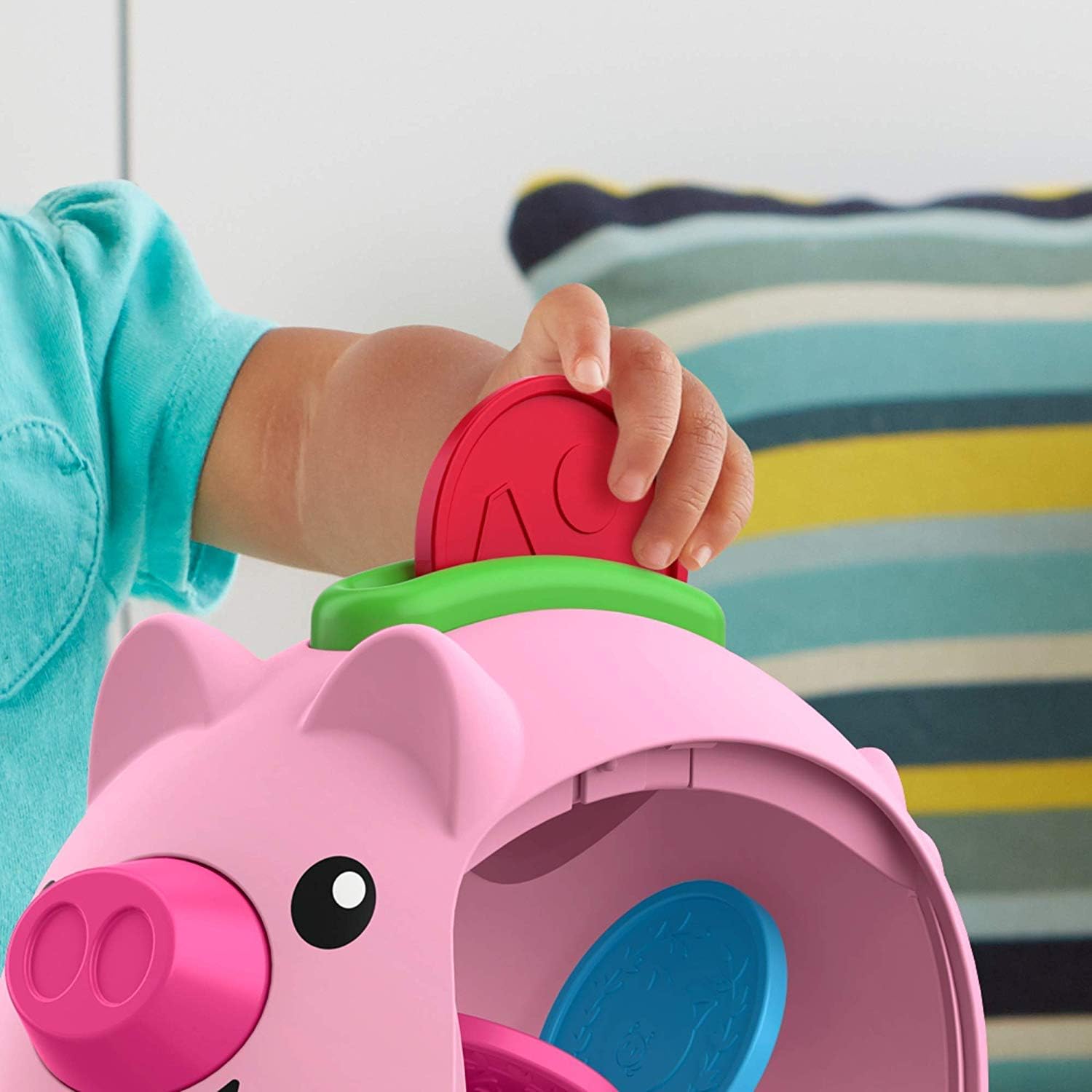 Fisher-Price Baby Musical Toy Laugh & Learn Count & Rumble Piggy Bank with Songs & Motion for Infants & Toddlers Ages 6+ Months