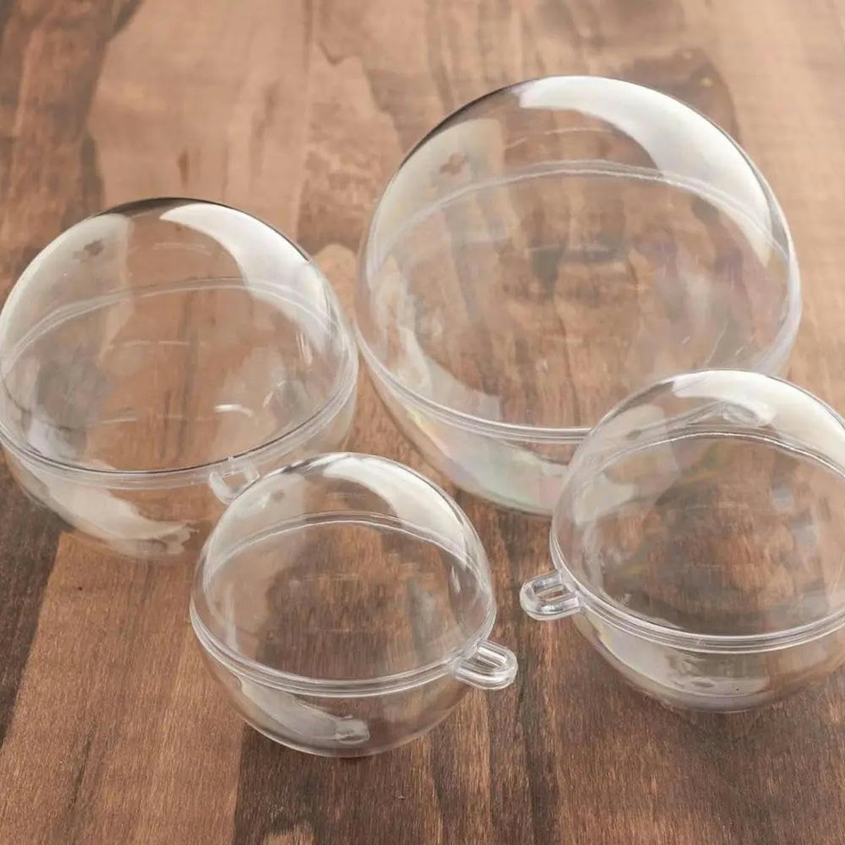 24 Boules/lot Boule de noël Claire remplissable Ornement décoration de Mariage Boule Acrylique Transparente boîte à bonbons-100mm