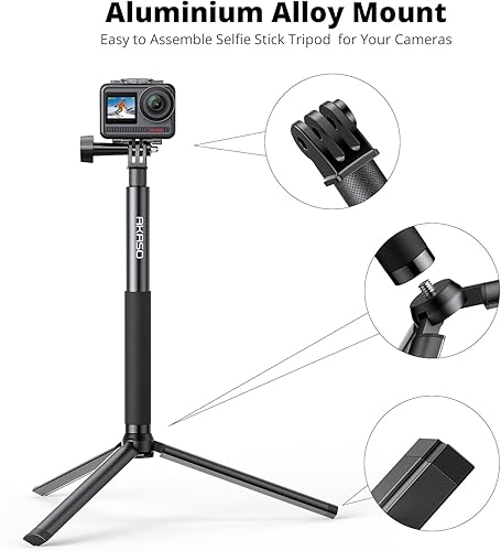 Miniatura 5 de AKASO Palo selfie extensible de 3.9 ft y un trípode para cámara de acción, accesorios compatibles con AKASO EK7000Brave 4Brave 7 LEBrave 7V50XV50