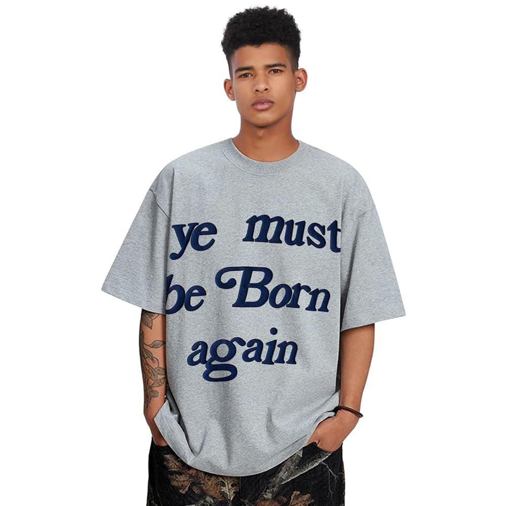 [ STIGMA ]★Second Coming Oversized Short Sleeves T-Shirts Ye Must be Born Again T-Shirt Hip Hop Cotton Oversized Short