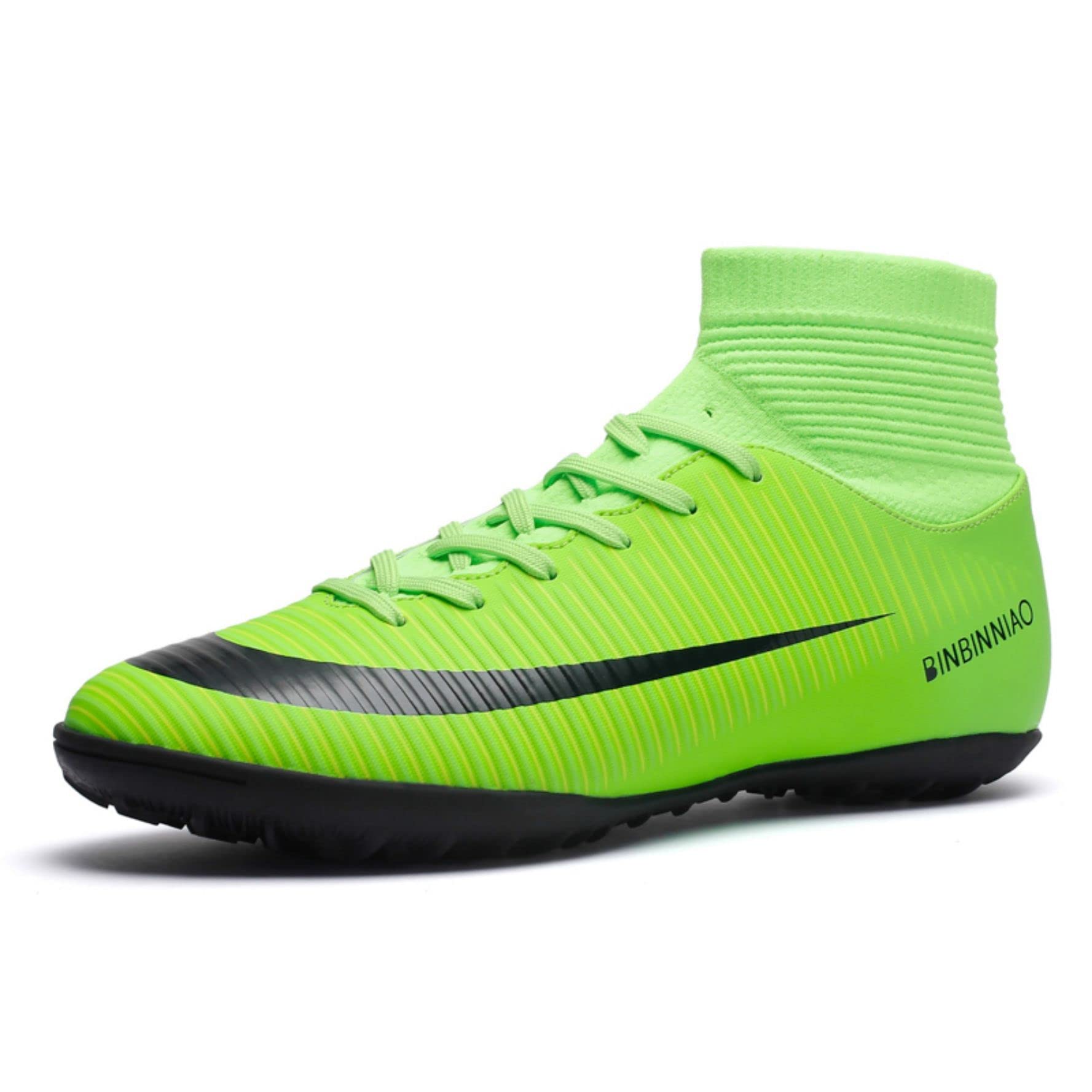 Mens Football Shoes High Top Spikes Youth Outdoor Training Football Shoes Professional Athletic Sports Shoes Turf Trainers