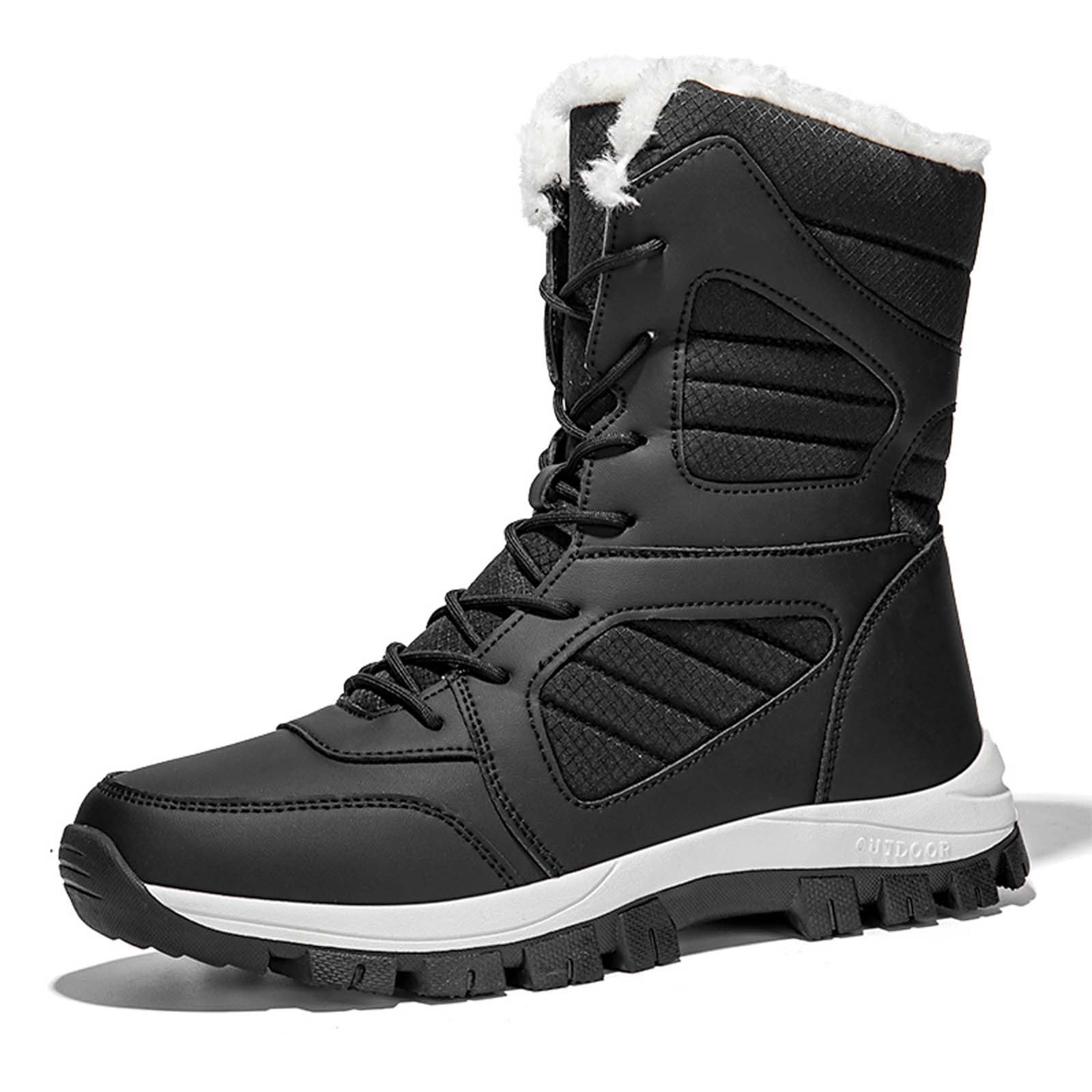 Bottes de Neige Femme Hiver Chaudes Bottes Fourrées Femme Mi-Mollet Confortable Botte de Neige Imperméable Snow Boots Fourrées de Ski Chaussures de Randonnée Antidérapantes Bottine Chaussure Hiver