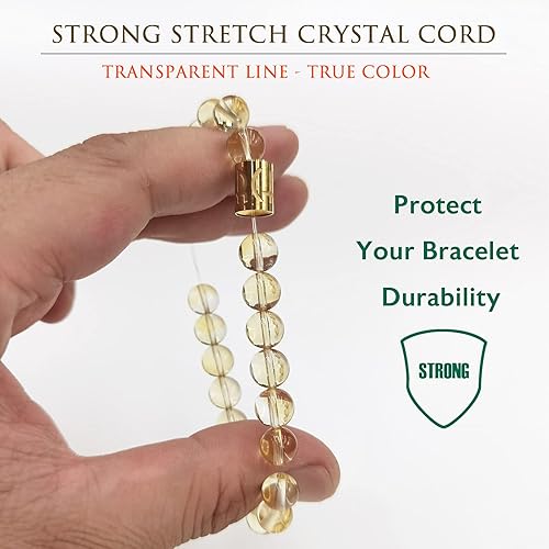 Miniatura 4 de Morchic - Pulsera elástica con piedras preciosas de cristal de 0.31 in de energía auténtica, diseño simple y clásico, para hombres y mujeres para