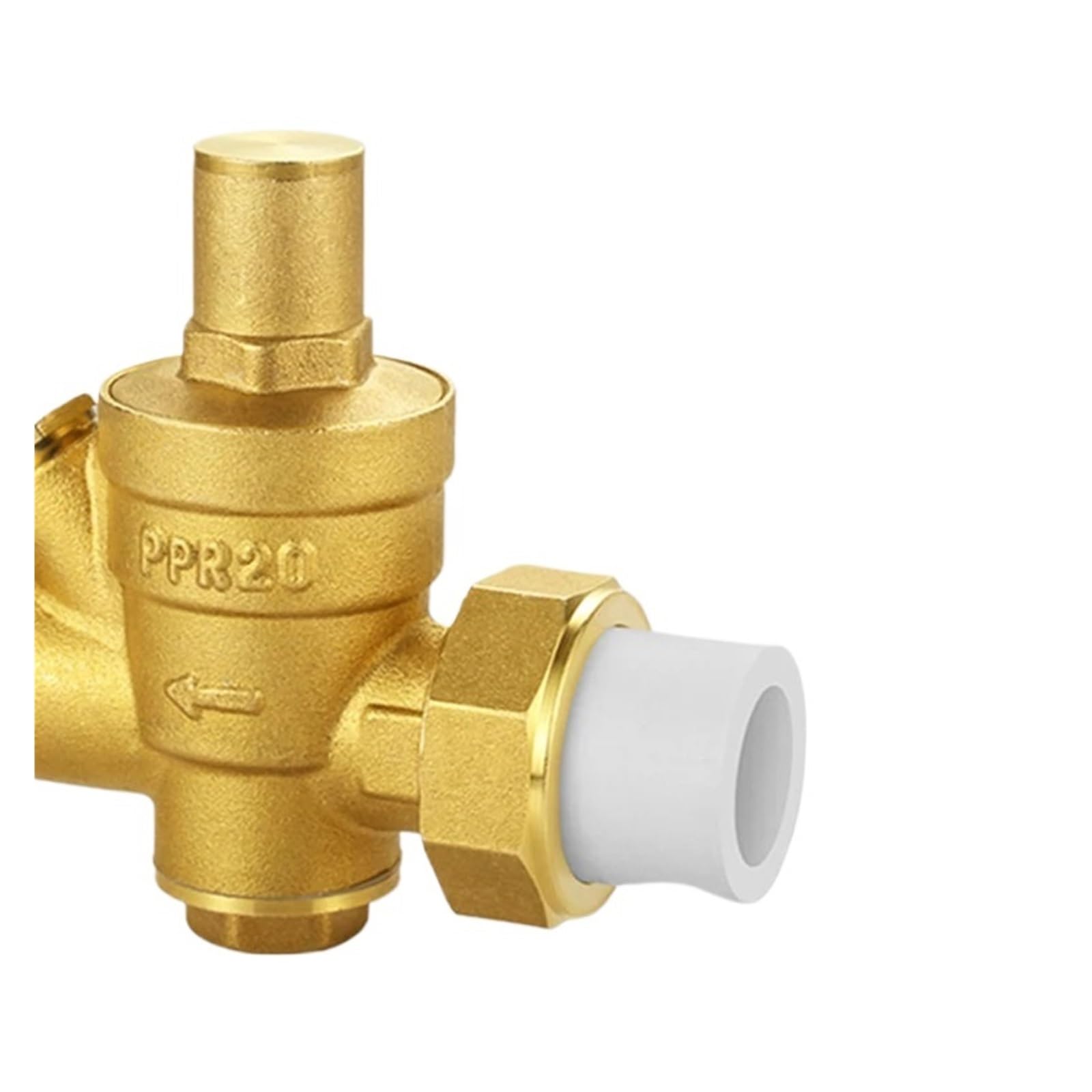 Válvula de Cierre Válvula Reductora de presión de latón PPR Válvula reguladora de presión Ajustable(P-P-R25,Valve with Gauge)