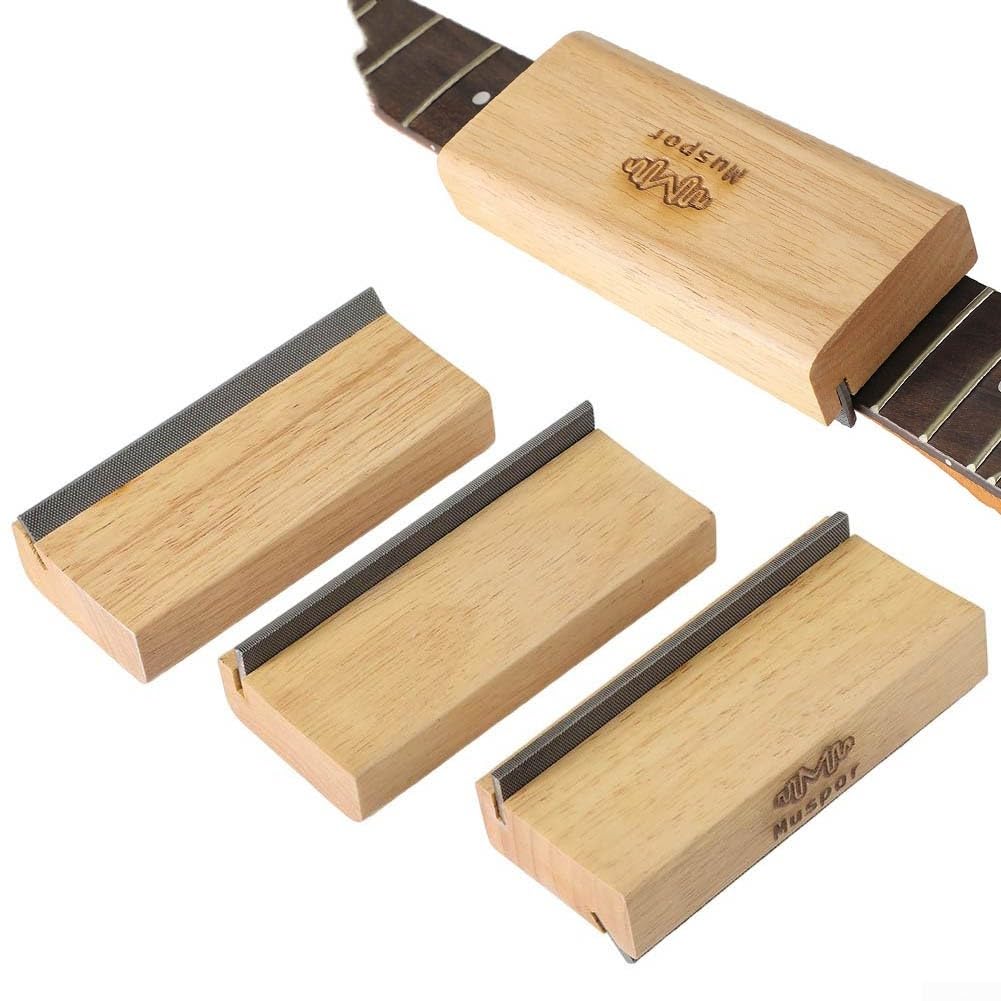 Eawfgtuw Lime biseautée à frettes de guitare en bois, outil luthier 2 en 1 avec angles de 35 et 90 degrés, design de fraisage à double coupe en acier à haute teneur en carbone pour un pansement précis