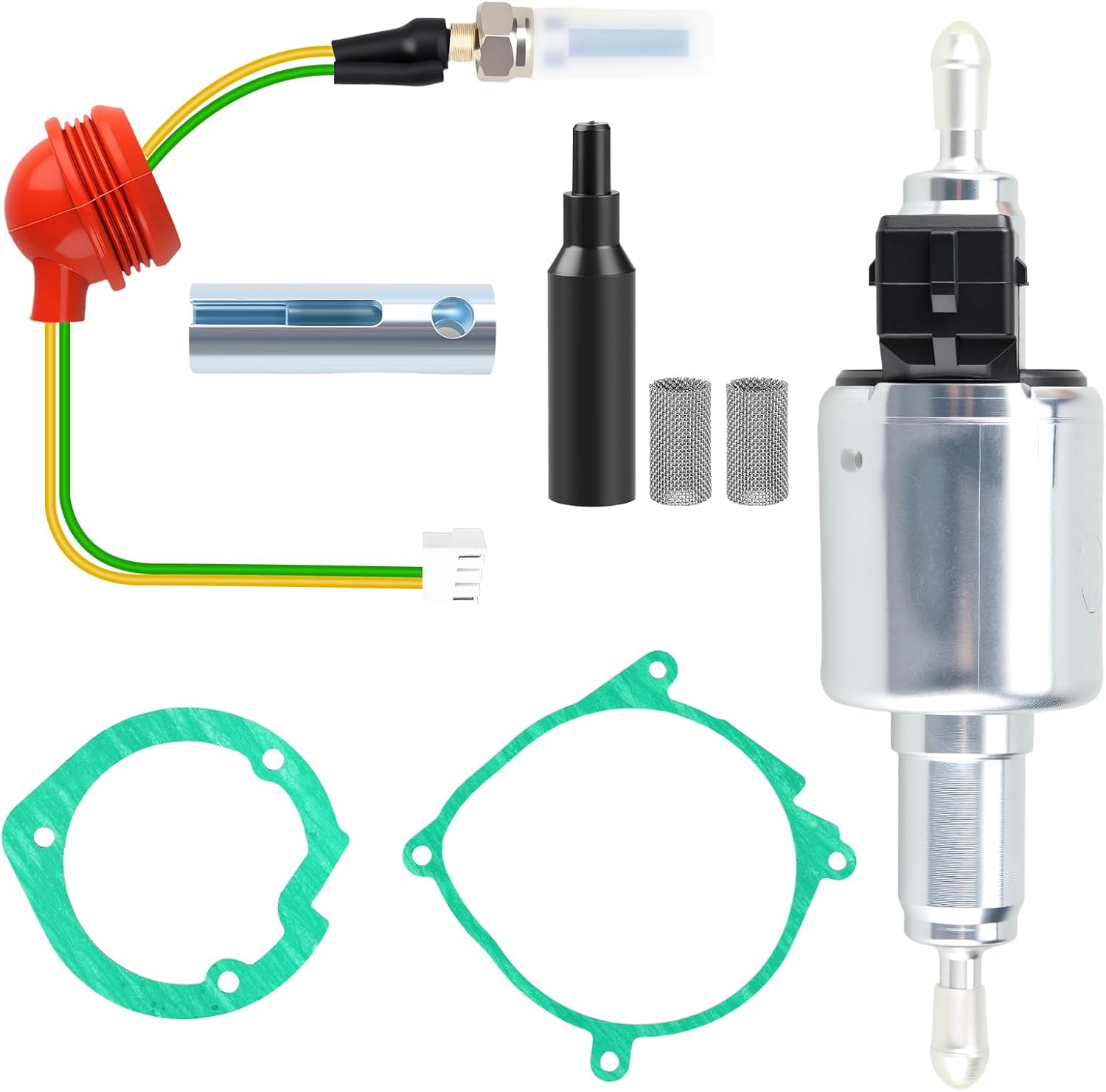 12V 2KW Glow Plug Repair Kit, Diesel Fuel Metering Pump Heater Fit for Eberspacher Espar Airtronic D2 D4 Replace 22451901, Glow Plug Repair Parking Heater Maintenance w/Strainer Screen (Diesel)