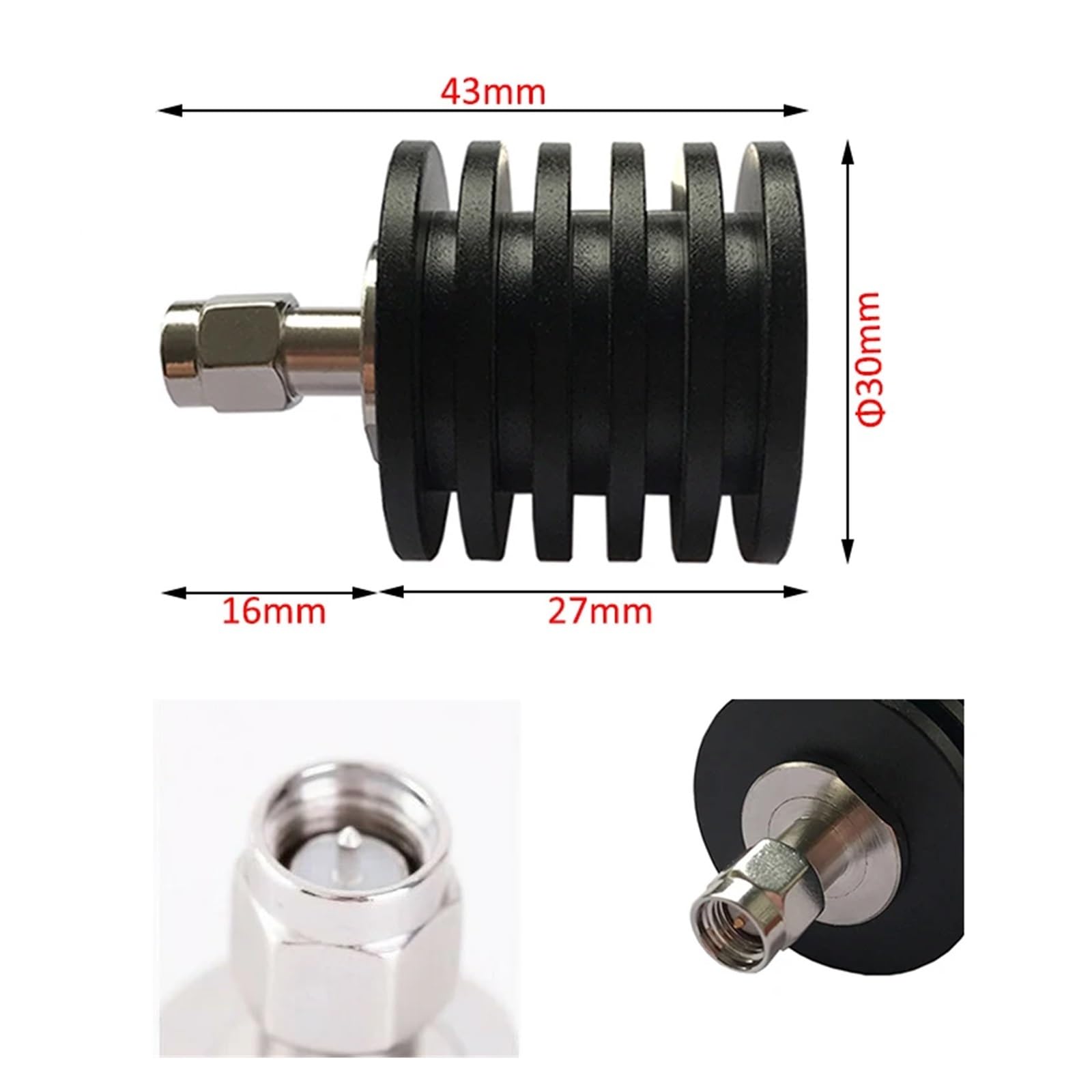 Dummy Load DC-3GHz/6GHz 5W HF-Koaxial-Dummy Load 50Ohm SMA-Stecker-Anschlussadapter(6GHz)