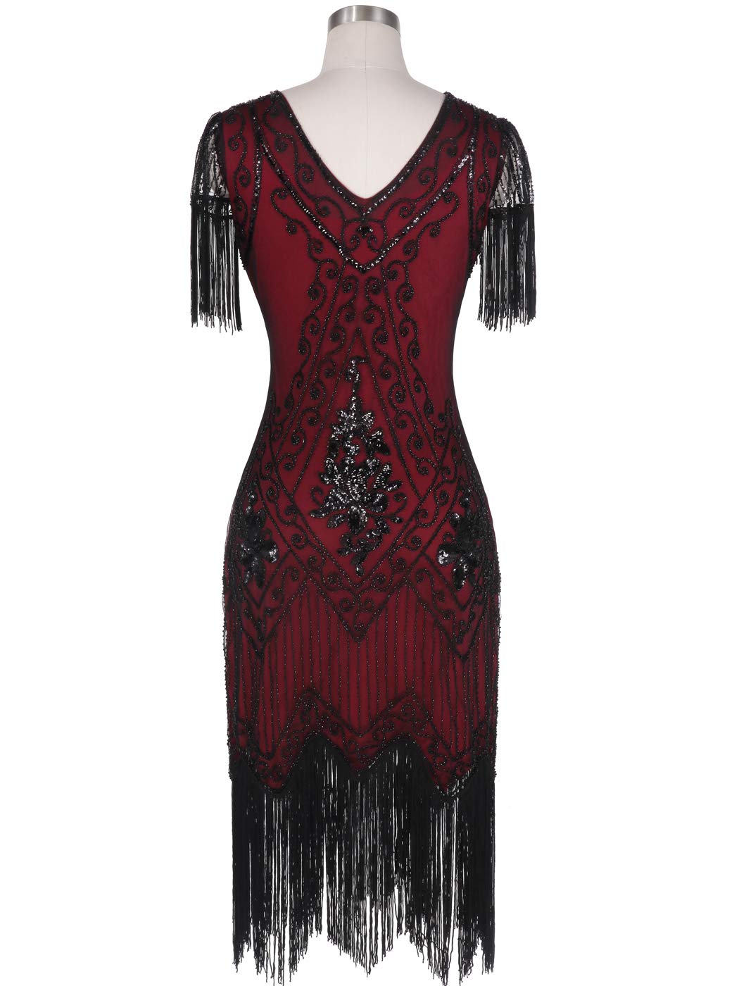 MISSCHEN Sukienka damska z lat 20. XX wieku w stylu art deco z cekinami Gatsby kostium sukienka z rękawem YLS018