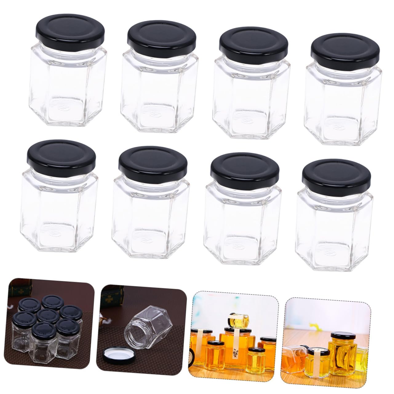 10pezzi Contenitori Ermetici Vetro Barattoli Per Alimenti Per Conservazione Secchi Grani e Capacità Per e