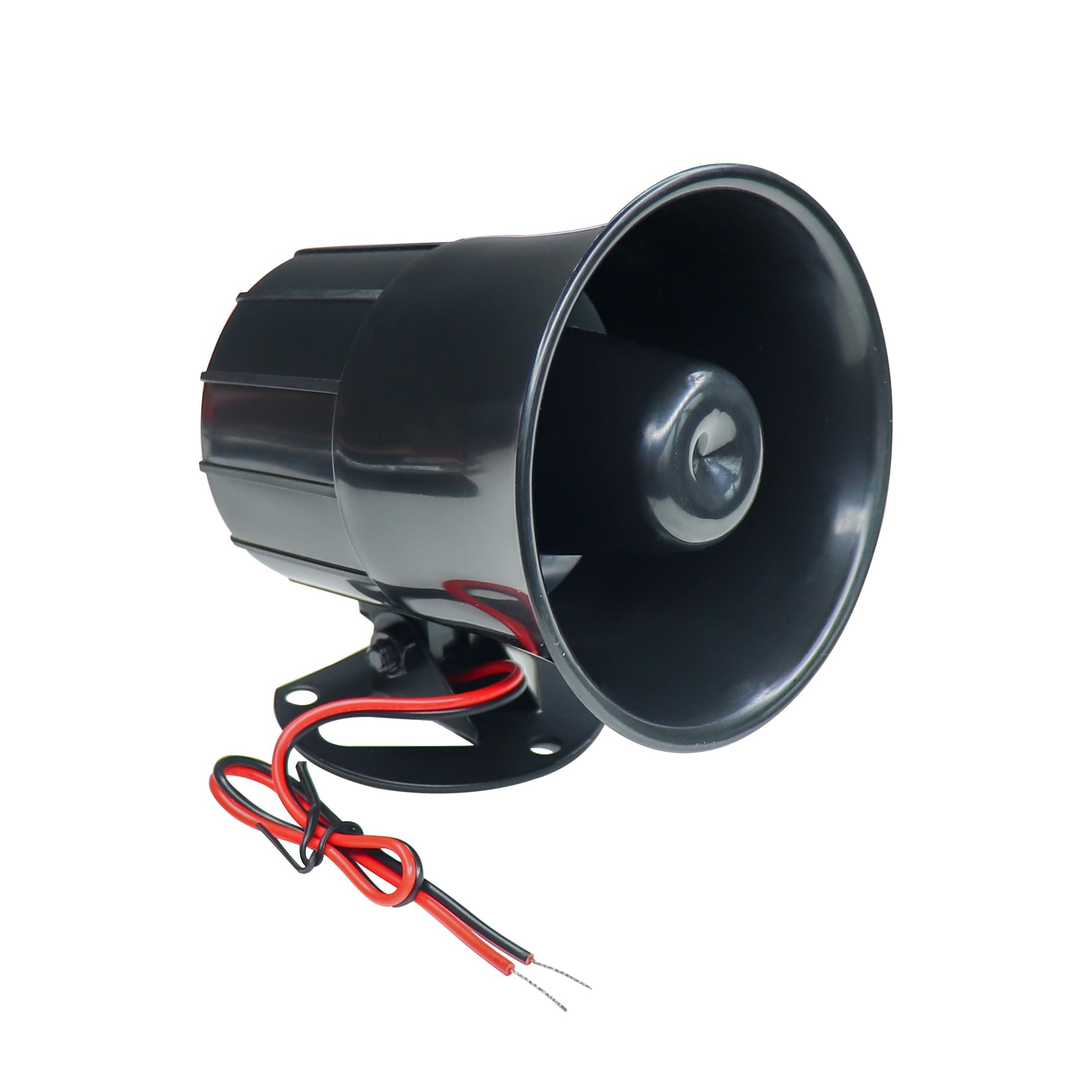 Electronic Spices 12V 110dB Treble Speaker Wire Loud Horn Alarm Siren Speaker Burglar Alarm System for Outdoor Security 200mtr Tone Sound (Black)