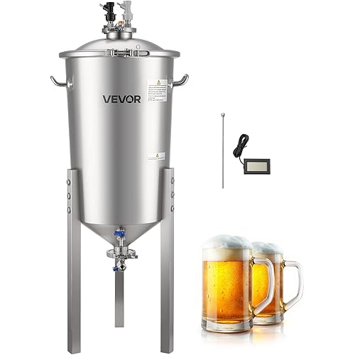 VEVOR Pressure Fermenter 15 PSI, 8 Gal/30L All-in-One Stainless Steel Conical Secondary Fermentation Bucket, for Wine, Beer Brewing Equipment