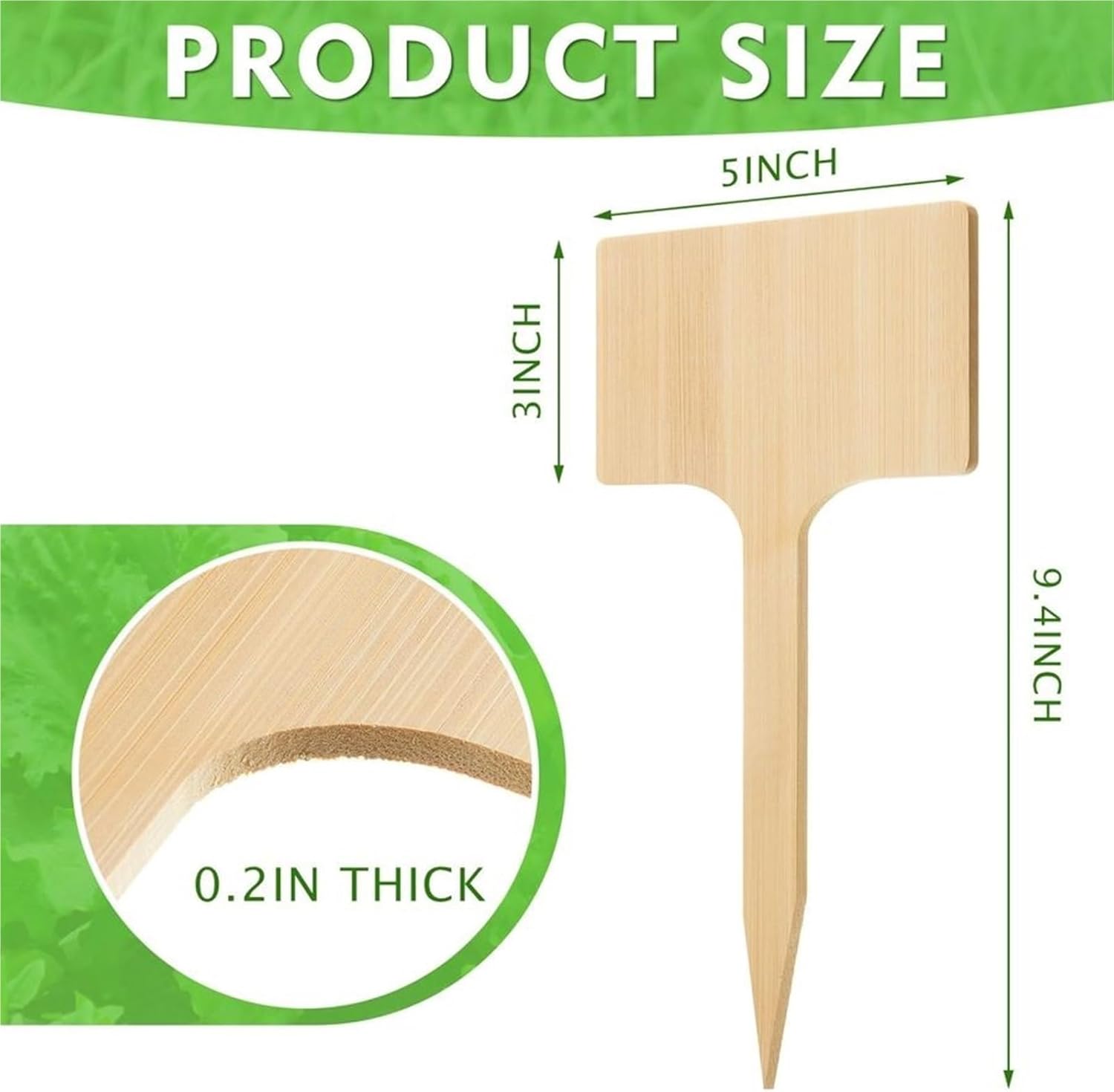 Wooden Plant Labels 30Pcs 5 x 9.4 Extra Large Bamboo Garden Markers, Natural Wood TType Plant Labels for Herbs, Flowers amp Vegetable