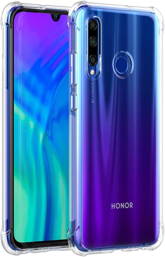 FUNMAX+ Honor 20e / Honor 20 Lite Case, Crystal Clear Cover Bumper with Reinforced Corners Ultra Fit Anti-Scratch Shockproof TPU Phone Case for Huawei Honor 20e / 20 Lite (Transparent)