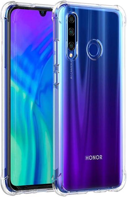 FUNMAX+ Honor 20e / Honor 20 Lite Case, Crystal Clear Cover Bumper with Reinforced Corners Ultra Fit Anti-Scratch Shockproof TPU Phone Case for Huawei Honor 20e / 20 Lite (Transparent)