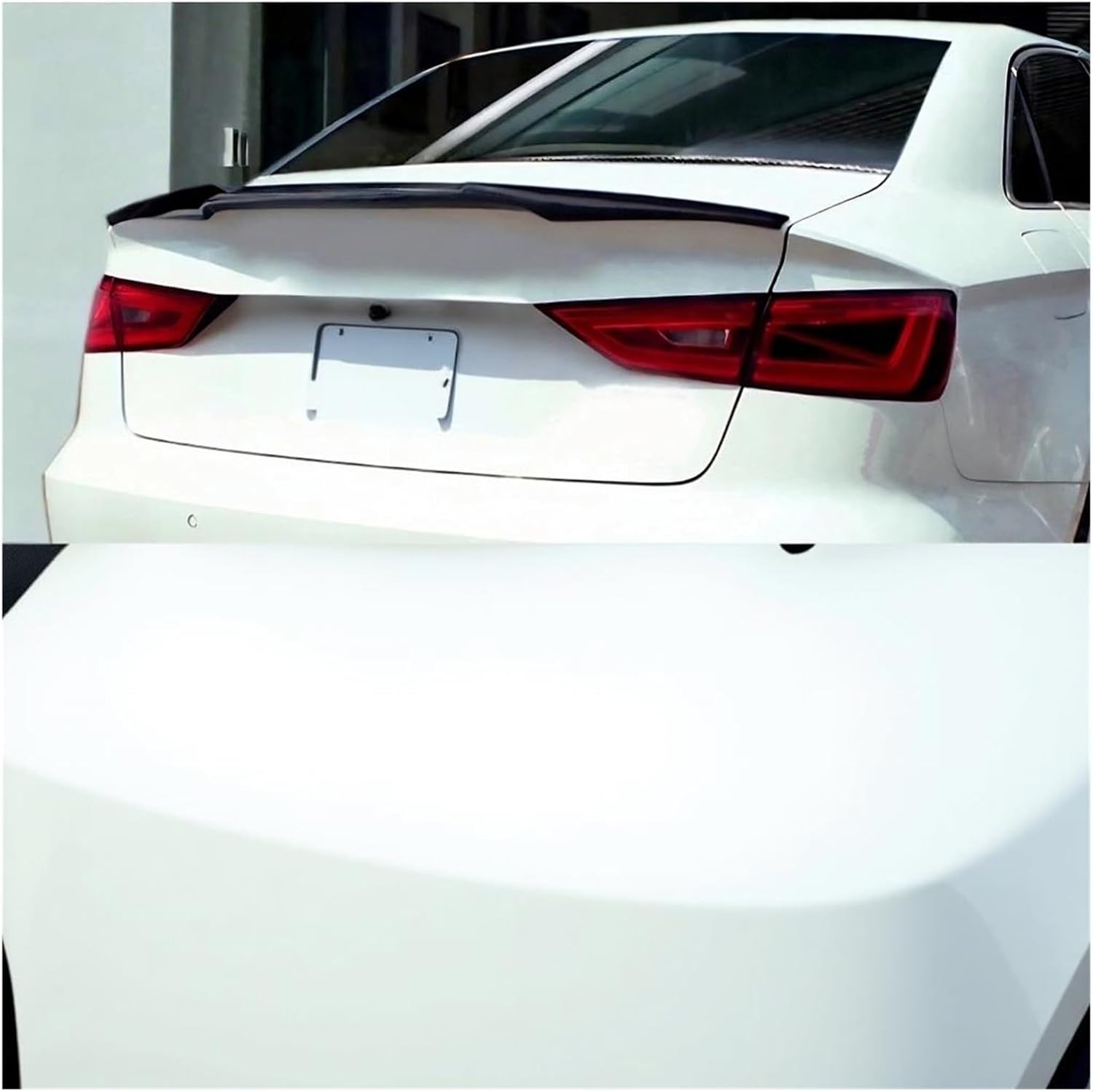 Sport Rear Spoiler Trunk Wing Tail Air Dam Deflector Tuning Accessories Compatible with Audi A3 8V Sedan 2014-2020 Body Kit Styling Trim(Carbon Look Diffuser Lip)