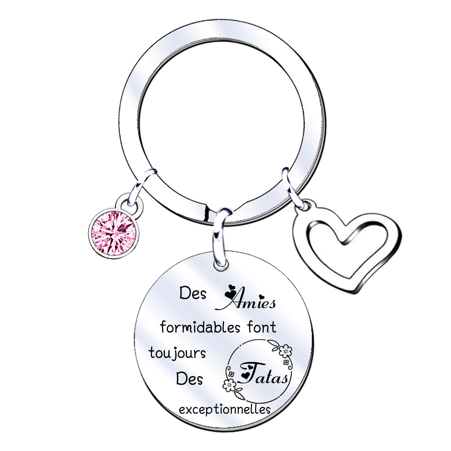 Porte-clés Cadeau Pour Tata "Amie Formidable" - Alliage Argenté, Pendentif 3 Cm - Idée Cadeau Noël, Anniversaire, Naissance - 7