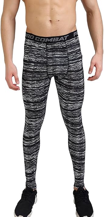 Mens Running Fitness Camo Compression Pants Gym Workout Quick Dry Thermal Baselayer Tights Leggings