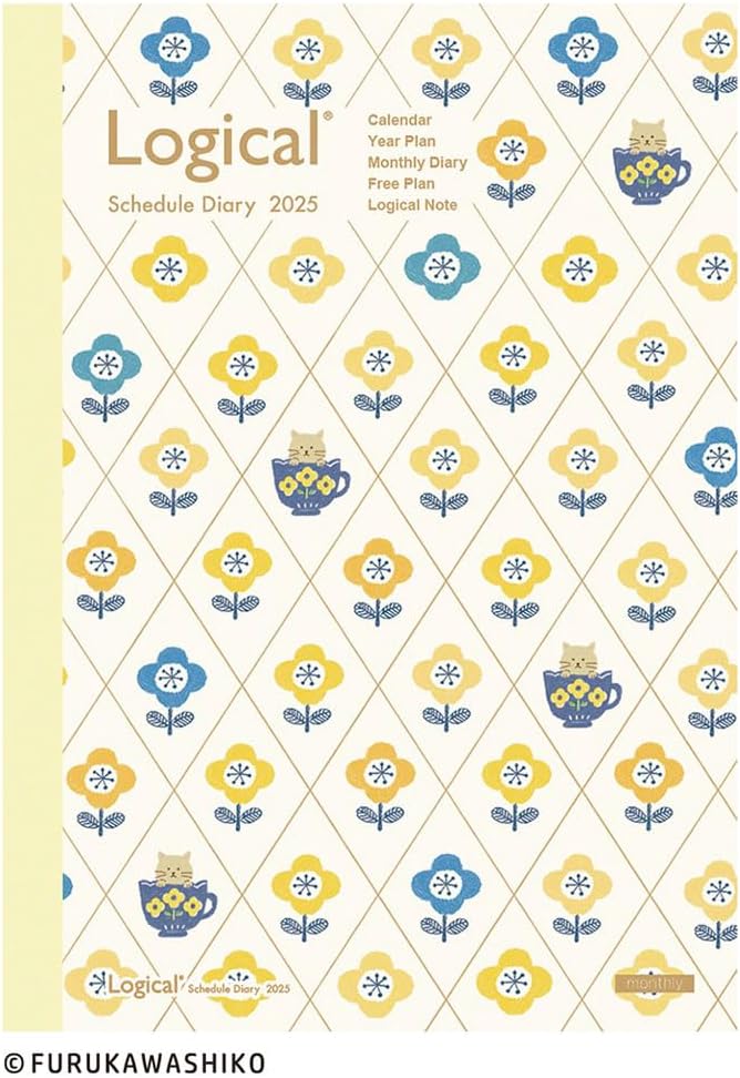 Logical Diary 2025 Monthly Notebook Type F/B6/Flower NS-B602-25FA2