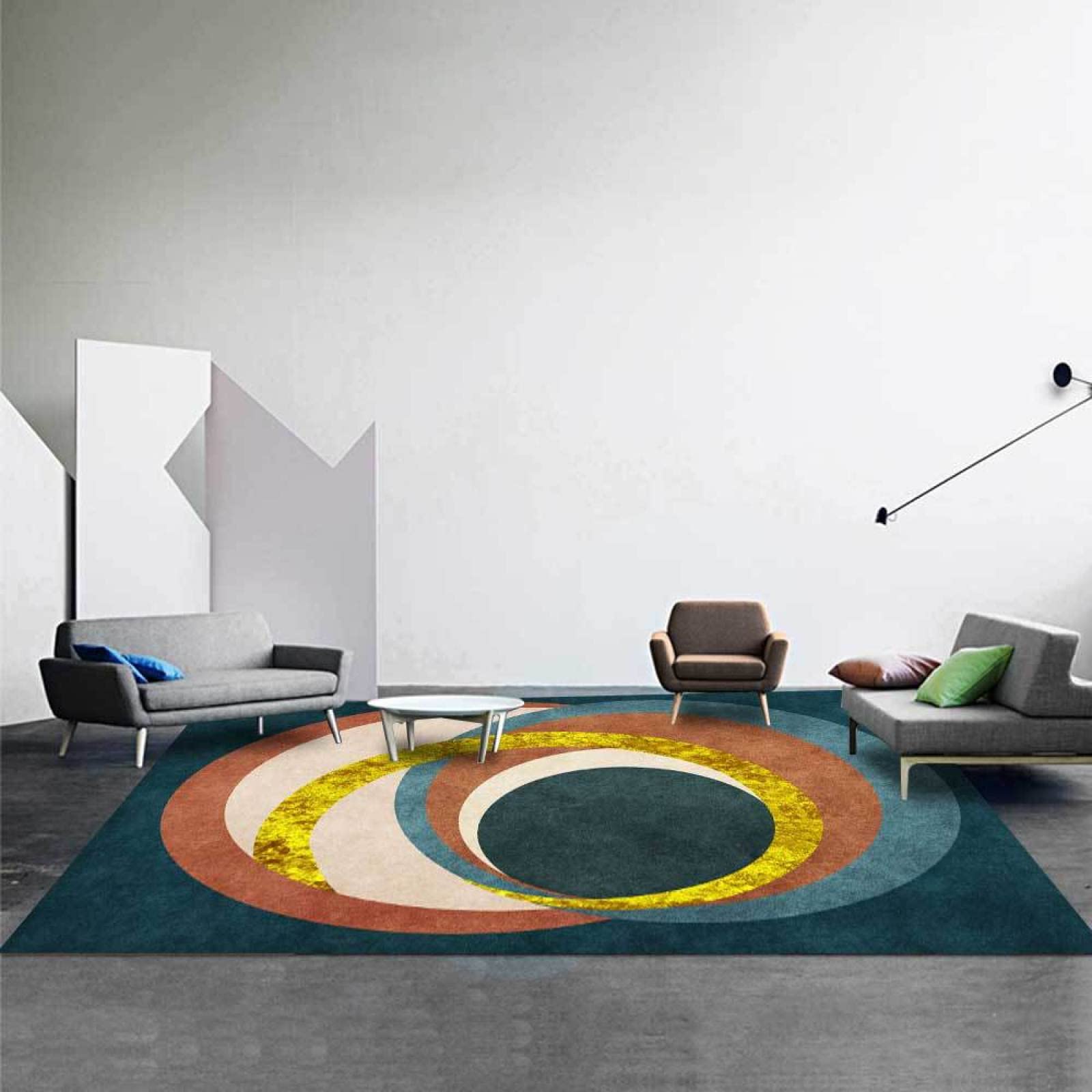 Tapis de chambre d'intérieur rectantulaire anti-glisse pour sol froid