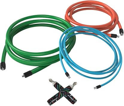 Crossrope Heavy Performance Set - 0.75 lbs, 1.5 lbs, 3 lbs, Jump Rope, High Strength Rope, Strength Fitness Training, Muscle Growth and Endurance, 8'6 Length, Medium
