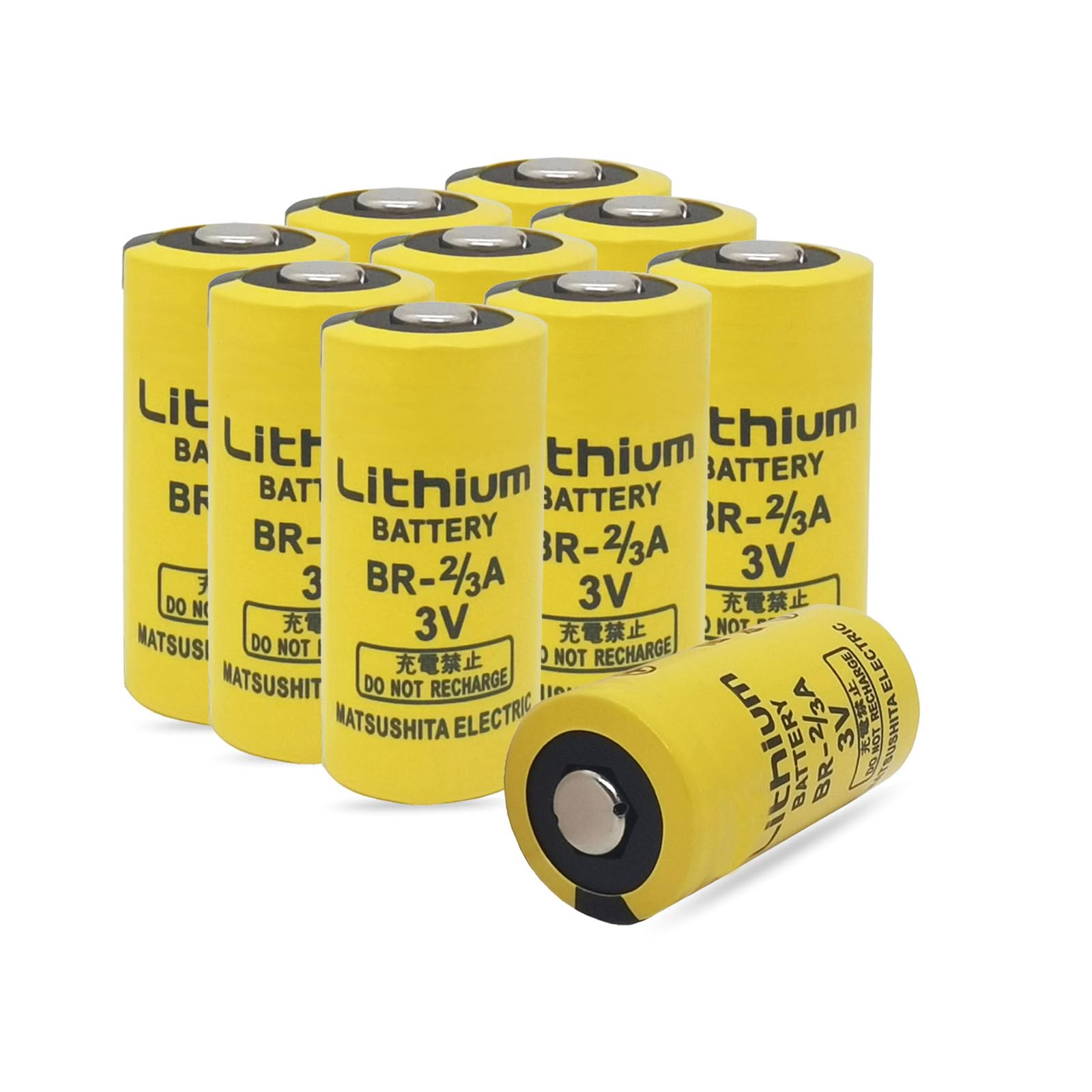 STEPMAX 10 Pack BR-2/3A BR-2/3ASSP 3V 1200mAh PLC Lithium Battery Replacement for A98L-0031-0006