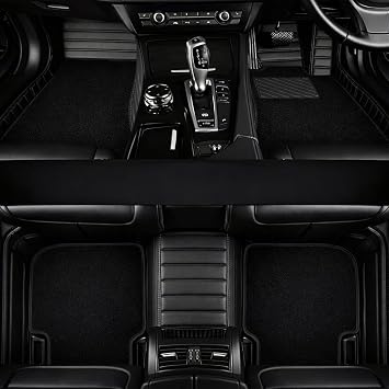 10D Premium Leatherette Car Foot Mat for Heal pad100% Waterproof and Dust Proof | Custom Fitted 10D Car Floor Tray Mat - Full Black