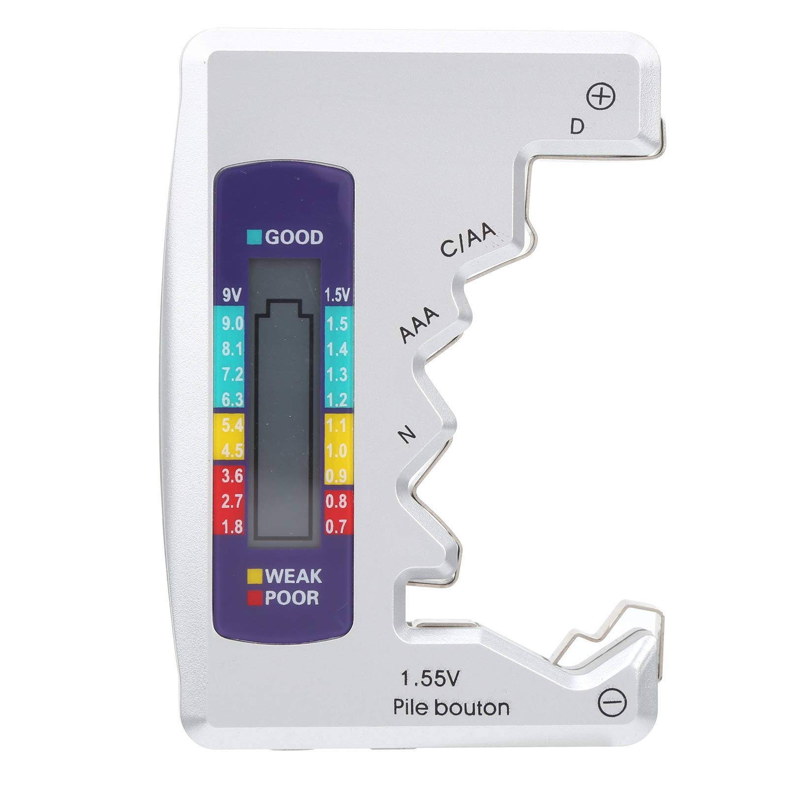 Battery Tester, Universal Battery Checker Small Battery Tester for C/D/9V/AA/AAA/1.5V Lithium Battery - Battery Tester for Household Batteries