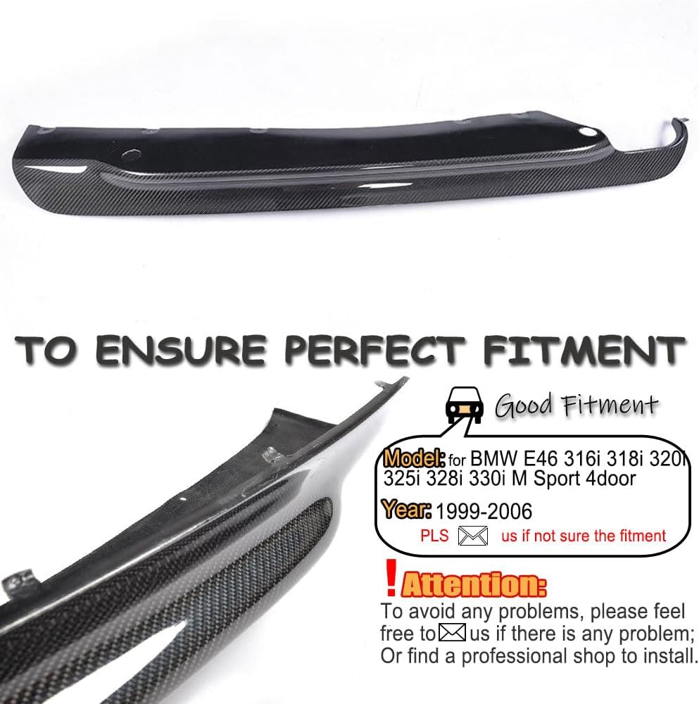 Rear Diffuser fits for BMW 3 Series E46 M Sport 1999-2006 Factory Outlet 316i 318i 320i 325i 328i 330i M-Tech Auto Carbon Fiber CF Lower Bumper Lip Spoiler Body Kit