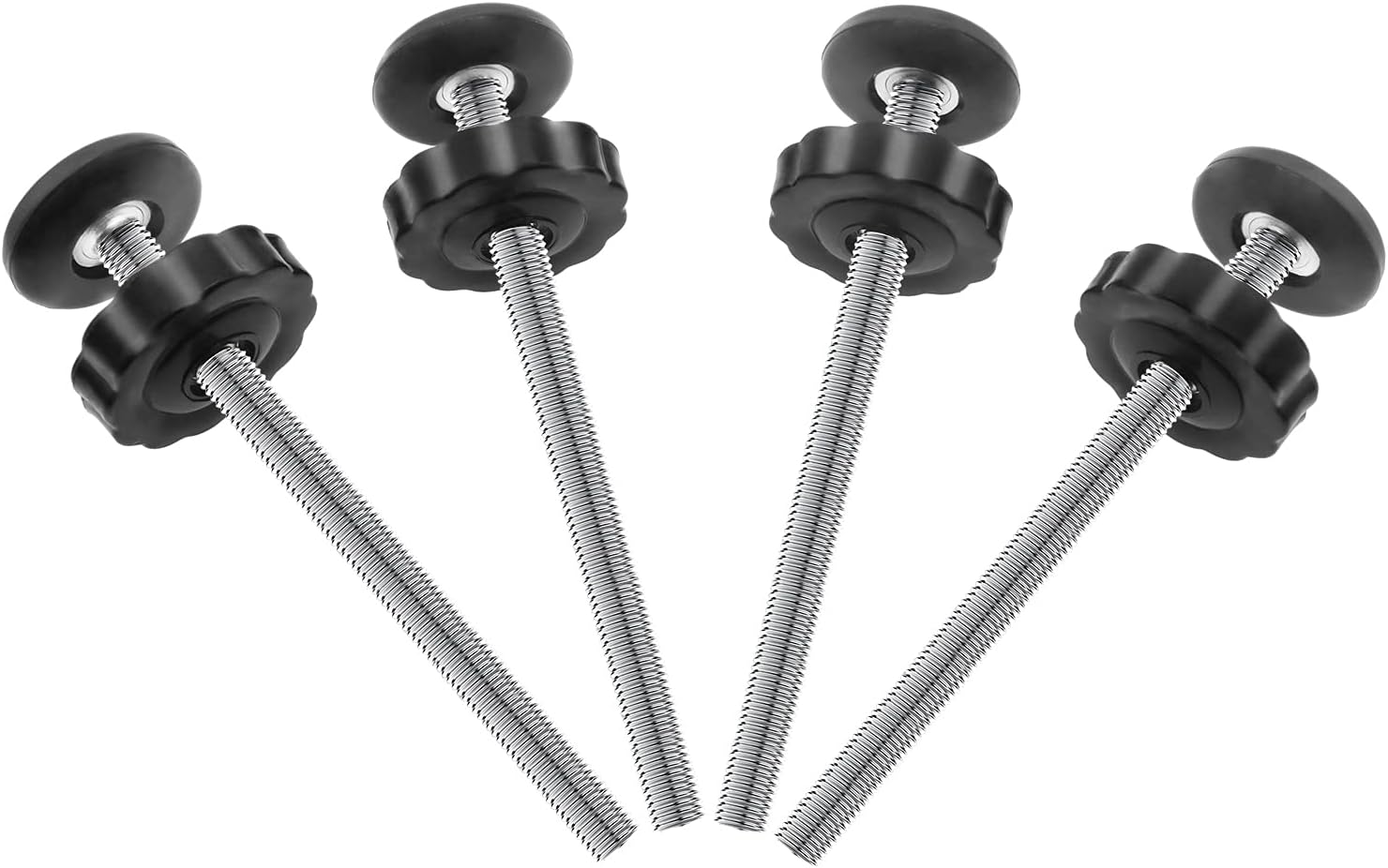 4Pcs Universal Baby Gate Threaded Spindle Rod, M8 (8mm) Replacement Bolt Part for Baby & Pet Pressure Mounted Safety Gates, Extra Long Baby Tension Gate Extender (Black)