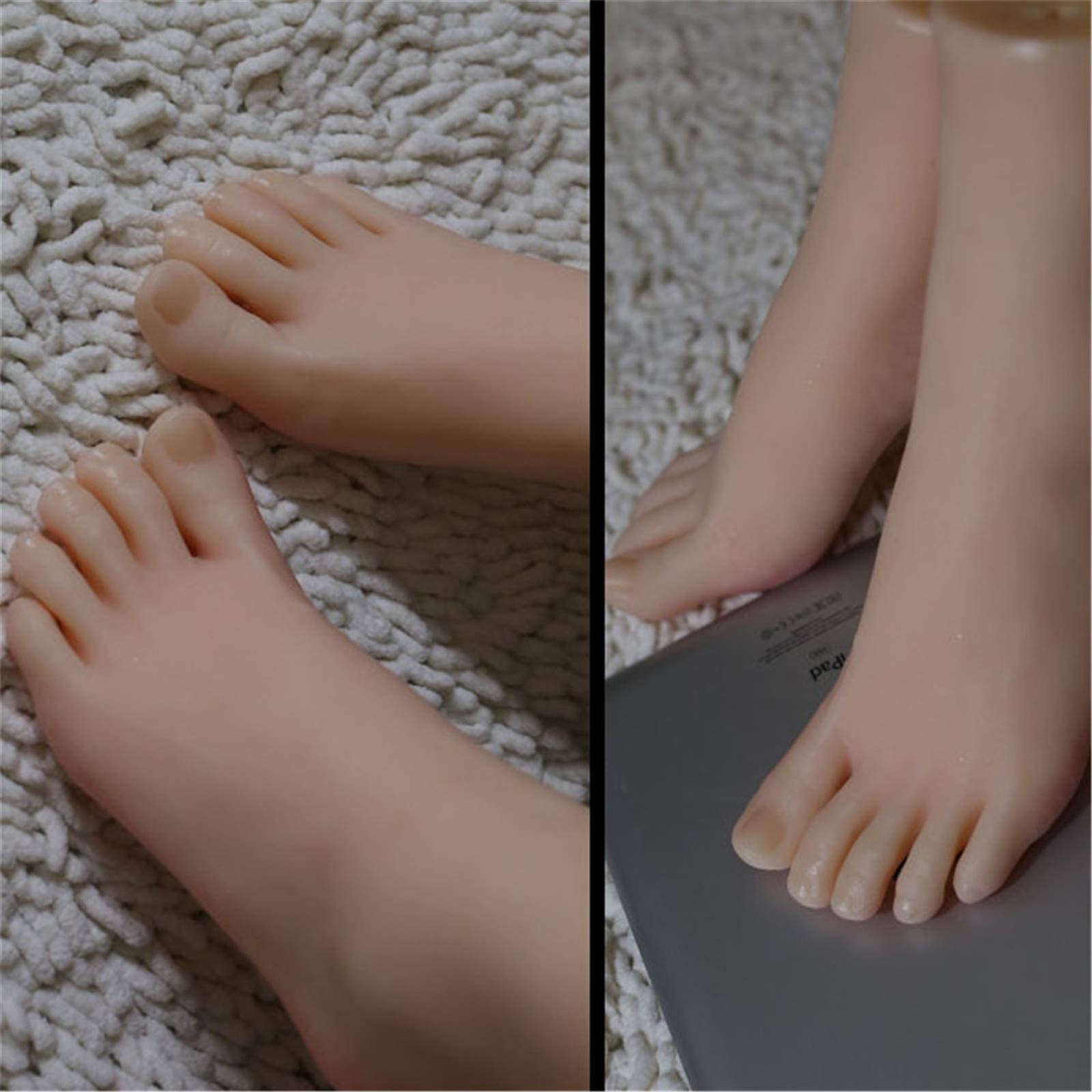 1 Paar Mannequin Weiblich Fuß 1 Paar Silikon Füße, Schönes Fußmodell mit Strümpfen hat realistische visuelle Konflikte 36 EIN lebensechtes weibliches Fußmodell,Left Foot