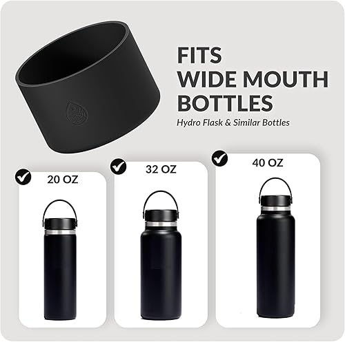 Miniatura 2 de REUZBL Funda protectora de silicona para botella de boca ancha Hydro Flask de 32 onzas, Hydro Flask de 40 onzas y botellas de boca ancha similares
