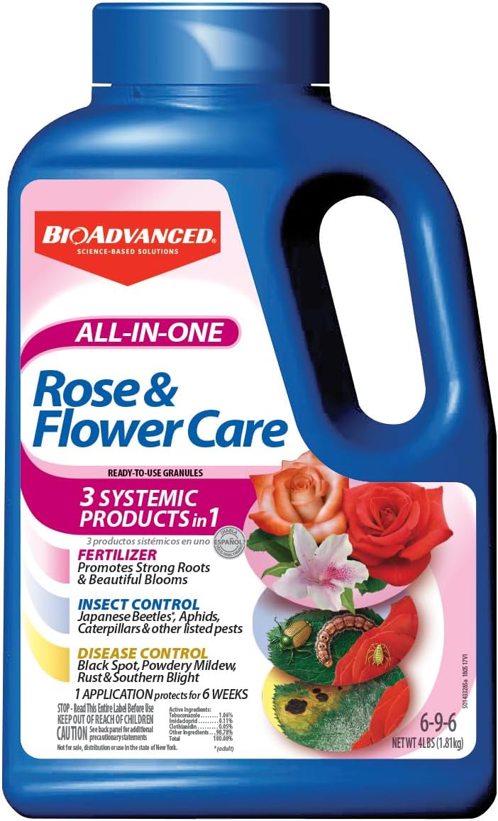 All-In-One Rose and Flower Care Fertilizer, Granules, 4 lb, Rose Fertilizer and Disease Control